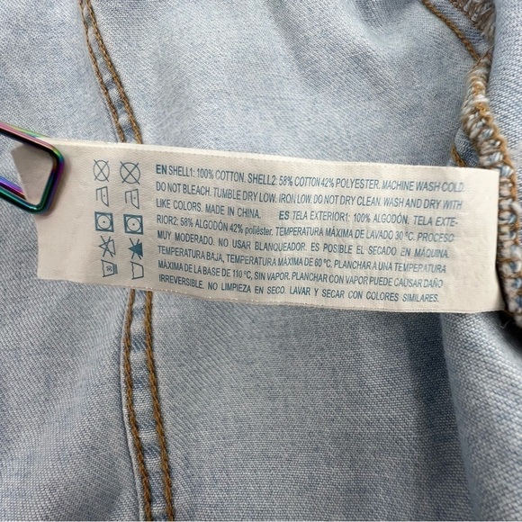 Forever 21 Fleece Sleeves Denim Jean Jacket Size Small Women’s - Picture 8 of 8